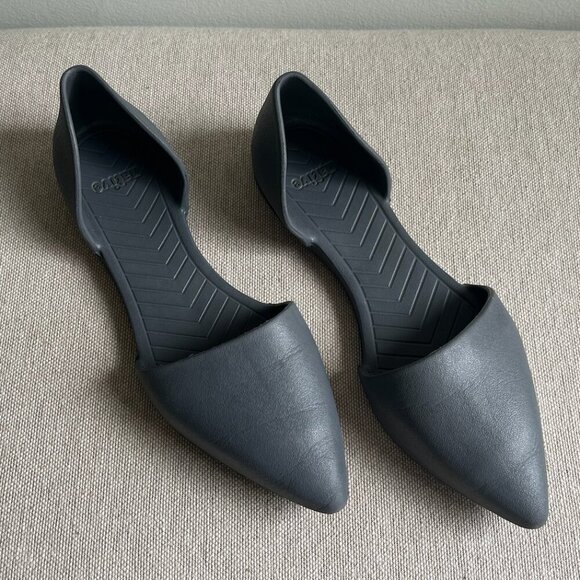 NATIVE Audrey Pointed Toe D’Orsay Slip-on Rubber Flats Size 9 - Picture 1 of 4